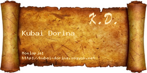 Kubai Dorina névjegykártya